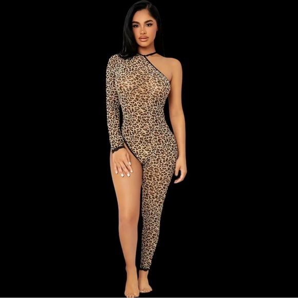 Leopard Mesh Body Stocking - Picture 4 of 4